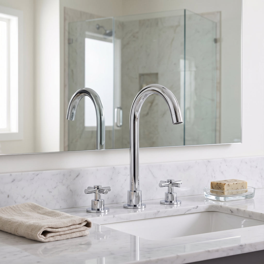 Robinet lavabo 3 trous design moderne – vue 2