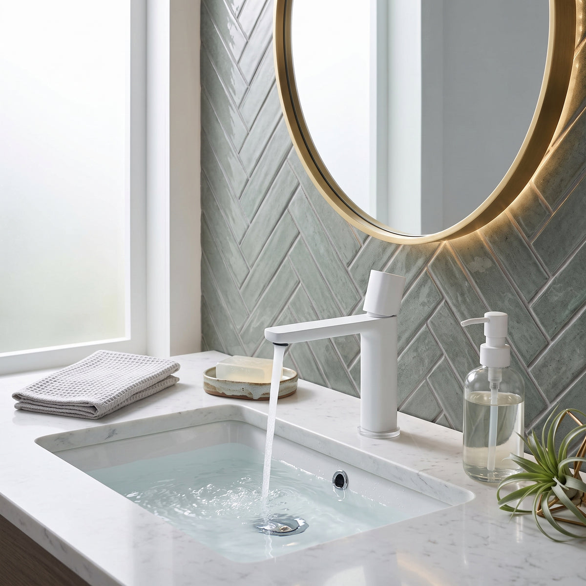 Robinet lavabo mitigeur laiton design moderne