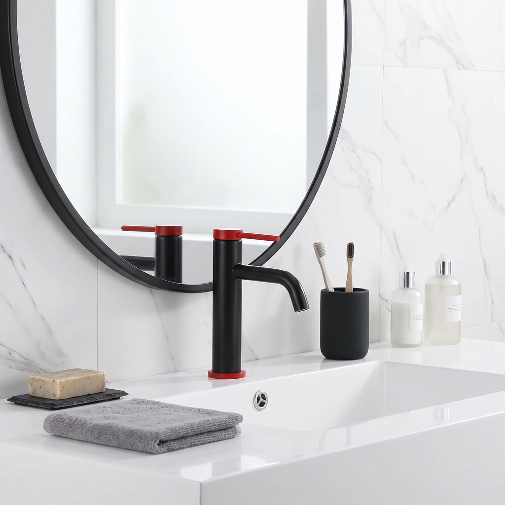 Robinet mitigeur inox brossé bec arrondi salle de bain