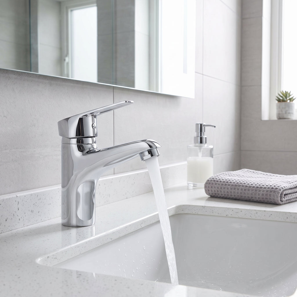 Robinet mitigeur monotrou lavabo chrome