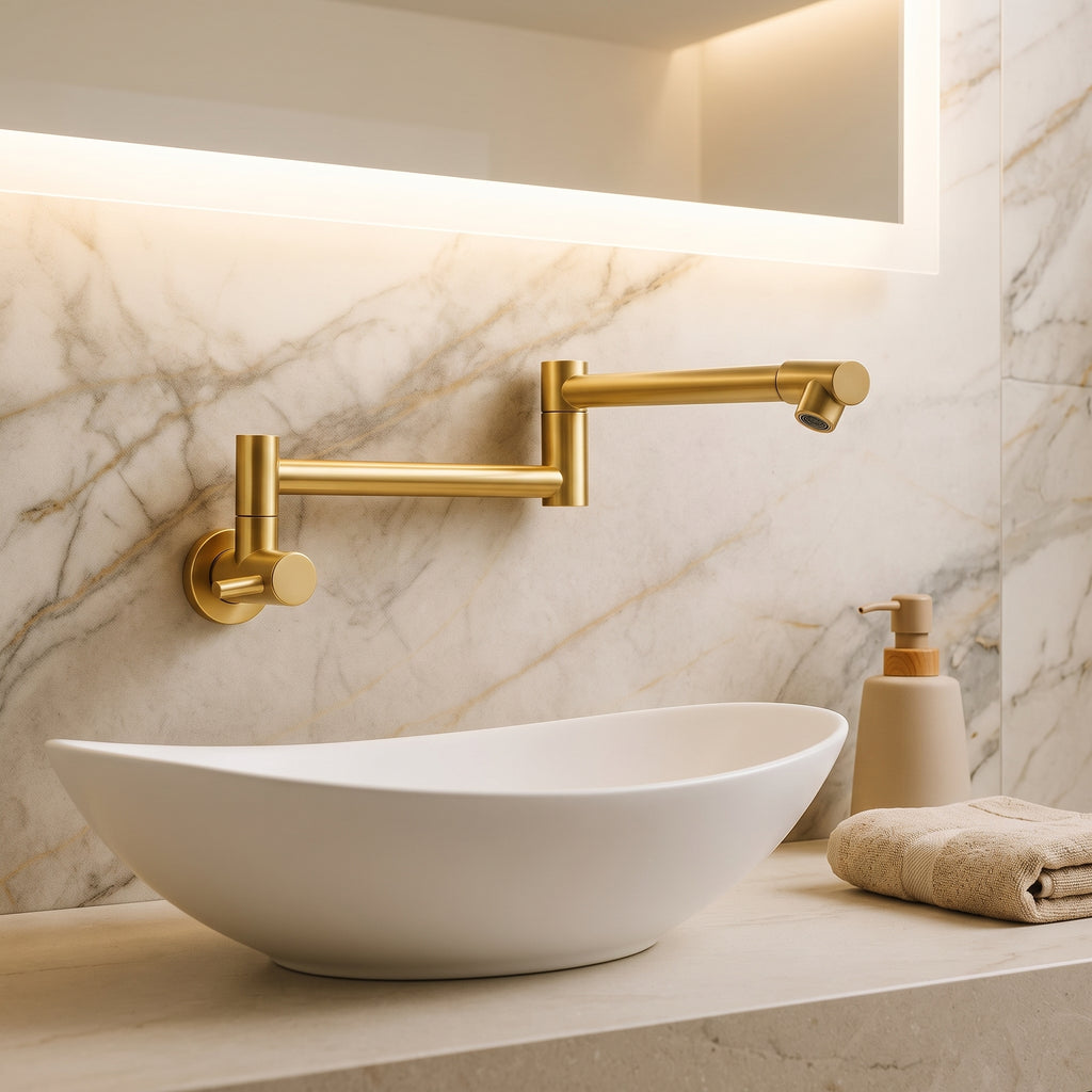 Robinet mural rabattable eau froide acier inoxydable
