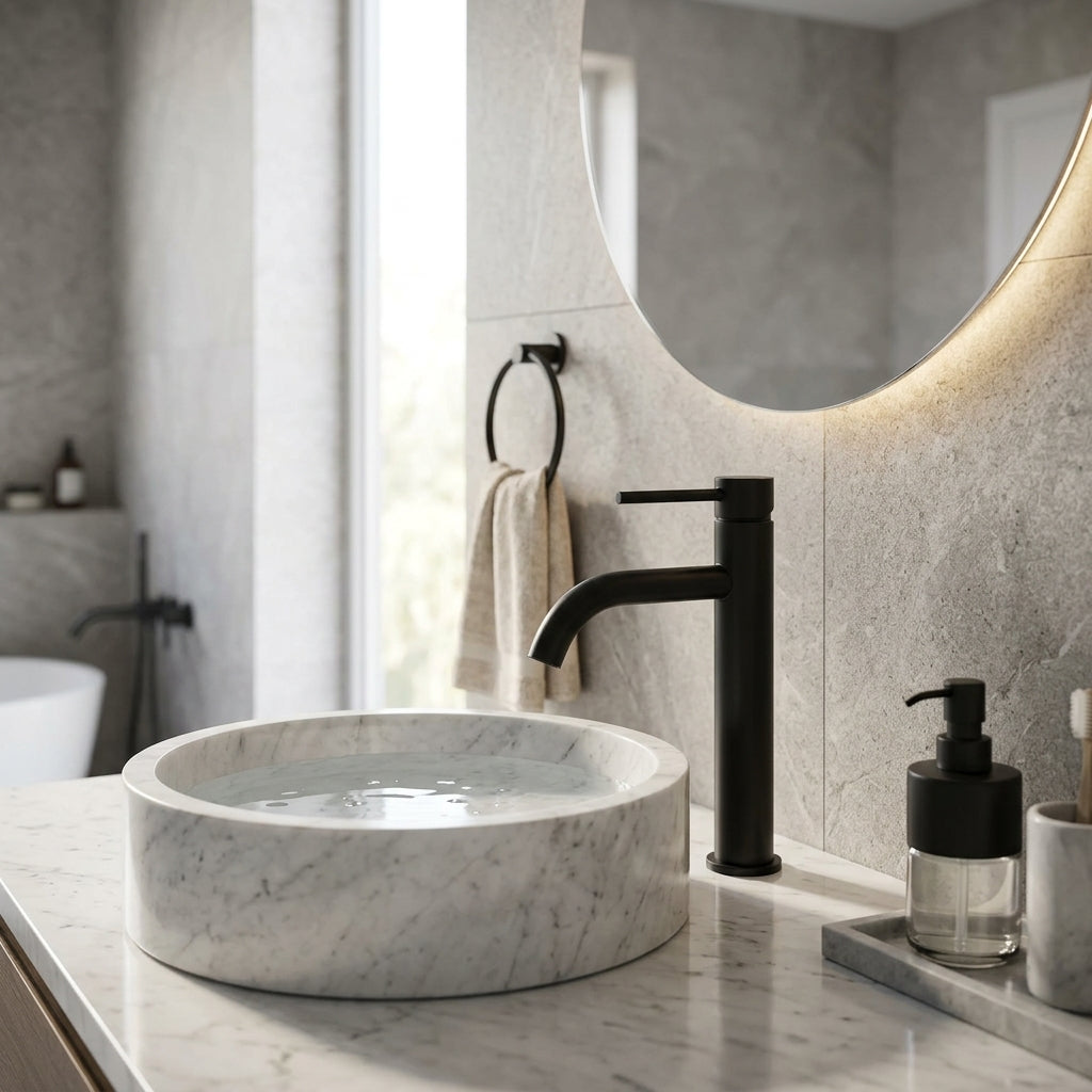 Robinet salle de bain noir mat