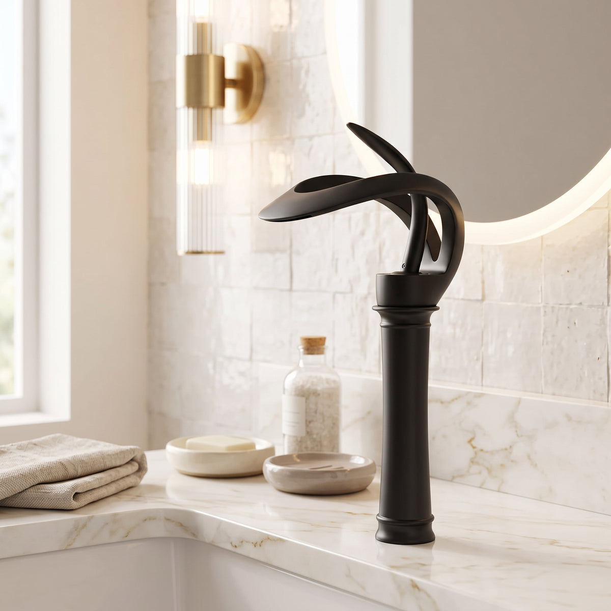 Robinet vasque cascade laiton design moderne