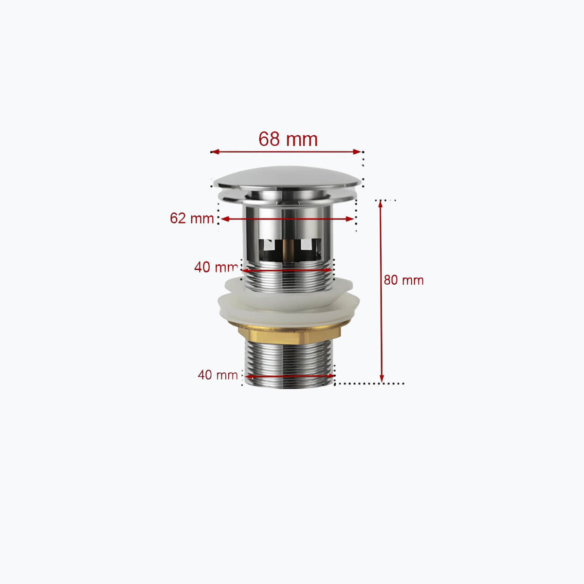 Bonde de lavabo universelle clic-clac laiton