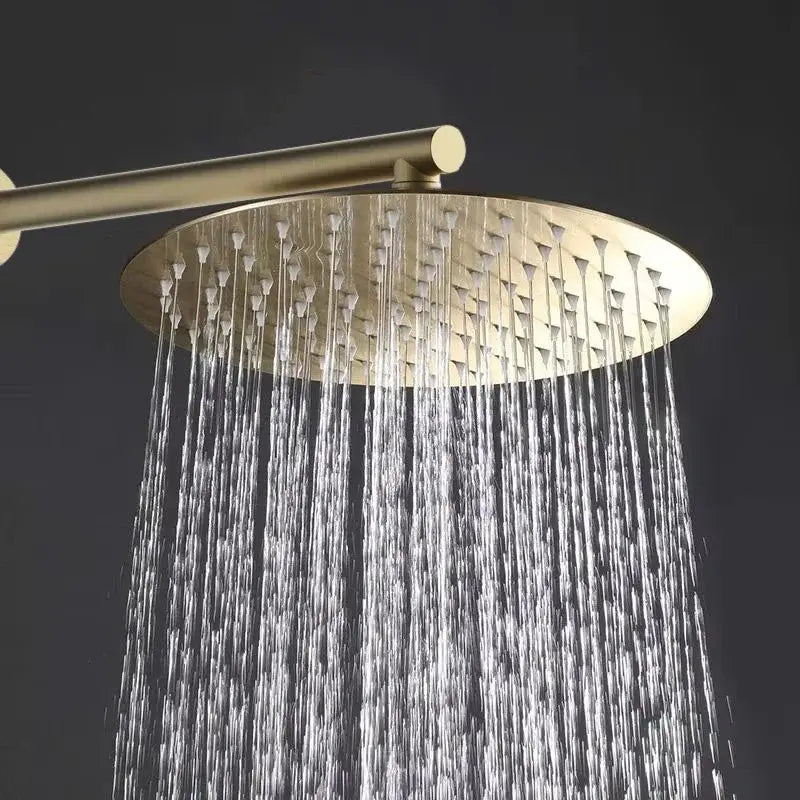 Colonne de douche encastrée dorée