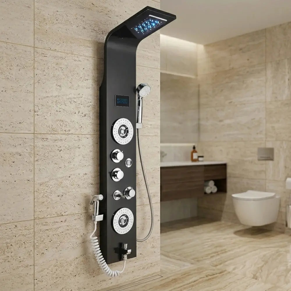 Colonne de douche hydromassante noir mat
