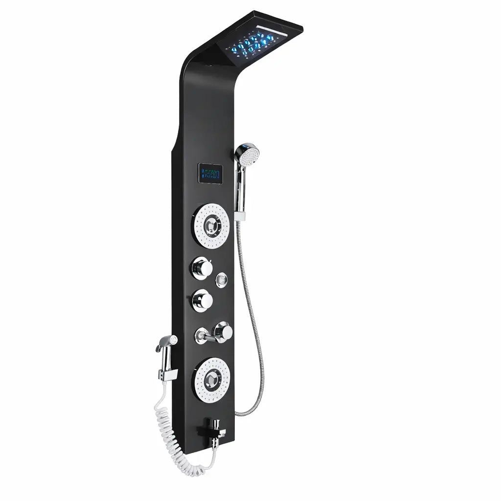 Colonne de douche hydromassante noir mat