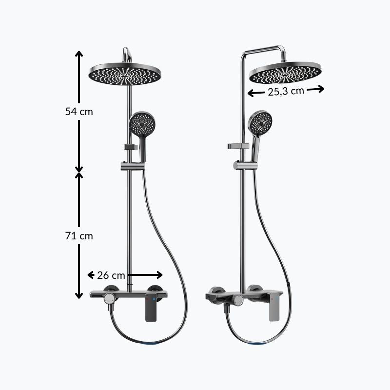 Colonne de douche 3 voies multi-jet aluminium brossé