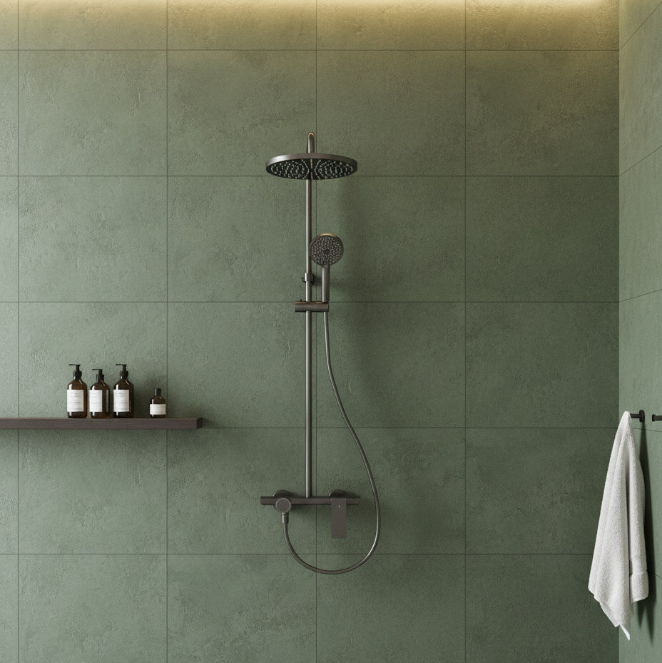 Colonne de douche 3 voies multi-jet aluminium brossé