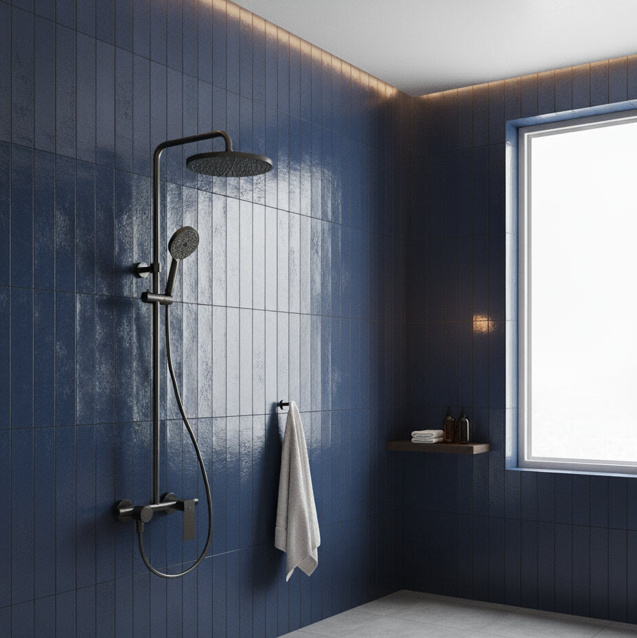 Colonne de douche 3 voies multi-jet aluminium brossé
