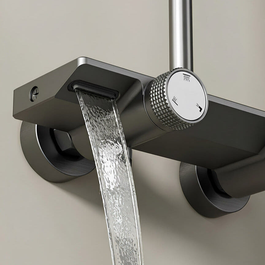 Colonne de douche 3 voies multi-jet aluminium brossé
