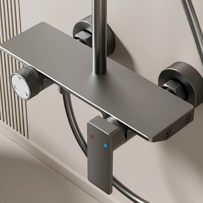 Colonne de douche 3 voies multi-jet aluminium brossé