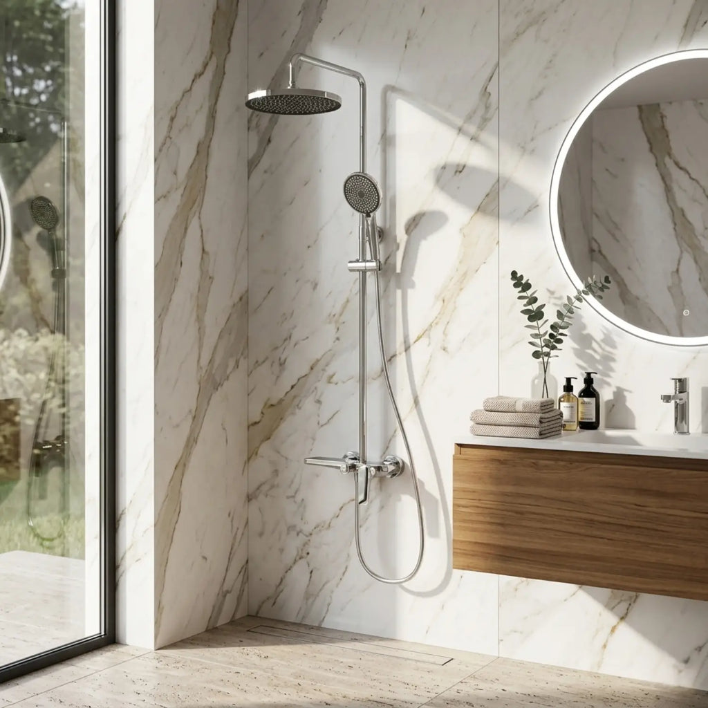 Colonne de douche thermostatique chrome