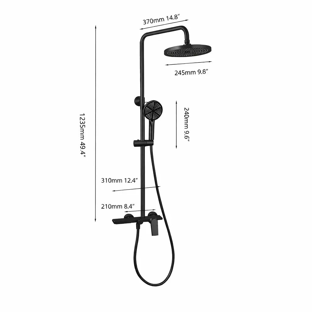 Colonne de douche thermostatique noir mat