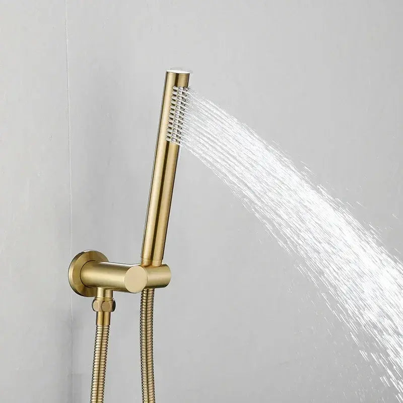 Colonne de douche encastrée dorée