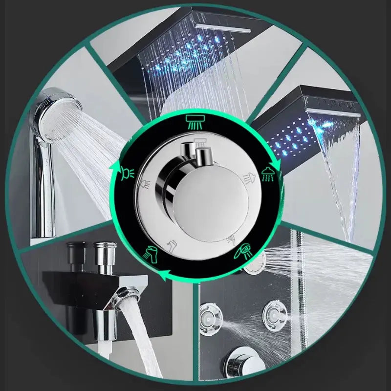 Colonne de douche hydromassante noir mat