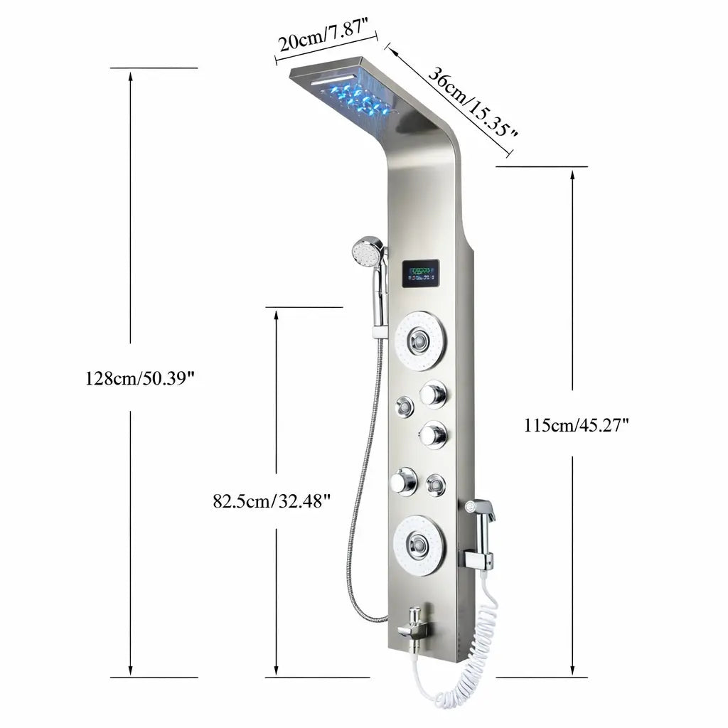 Colonne de douche hydromassante inox brossé