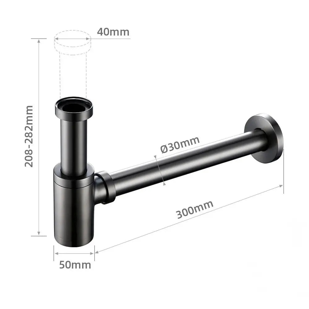 Siphon lavabo gris brossé