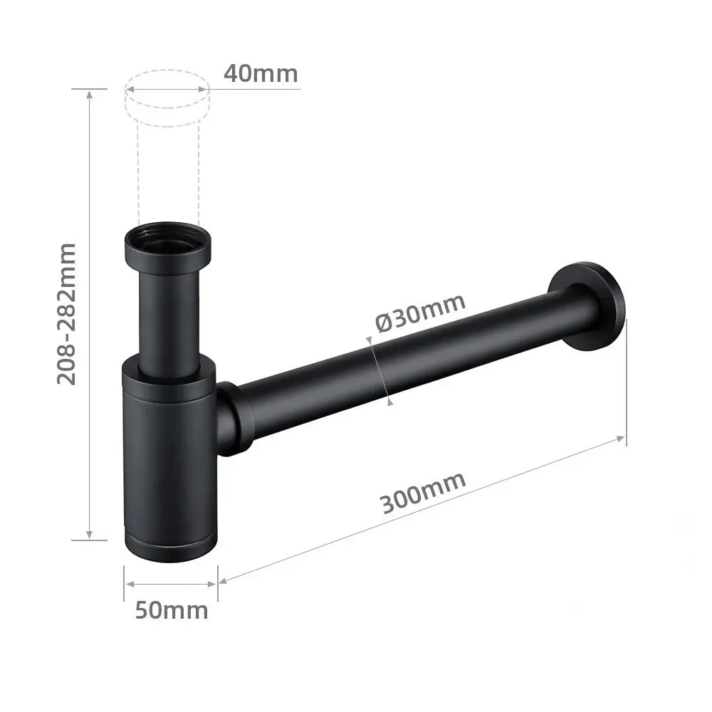 Siphon lavabo noir mat