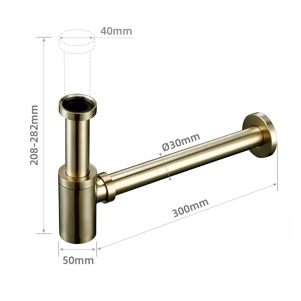 Siphon lavabo or brossé