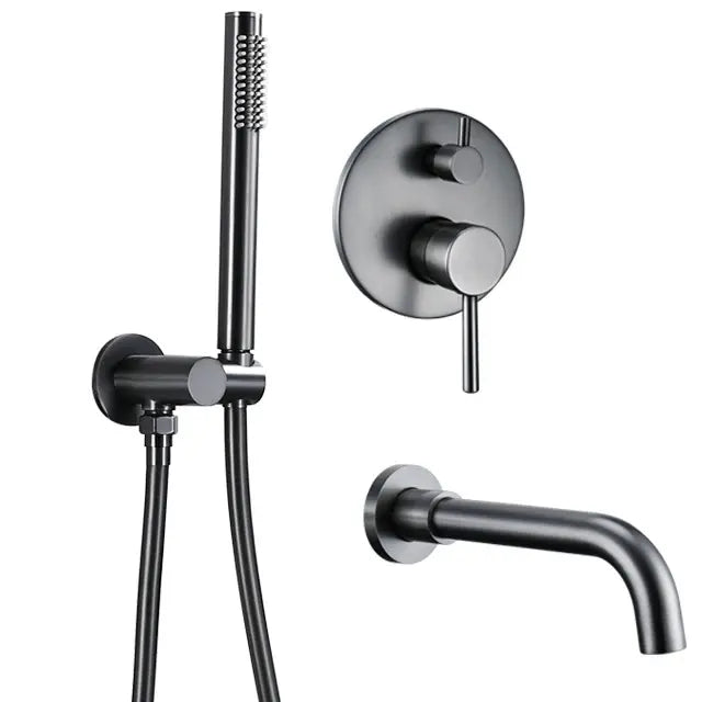 Mitigeur baignoire gris brossé