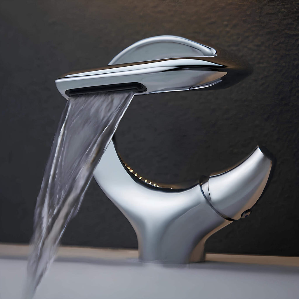 Mitigeur lavabo cascade compact laiton massif