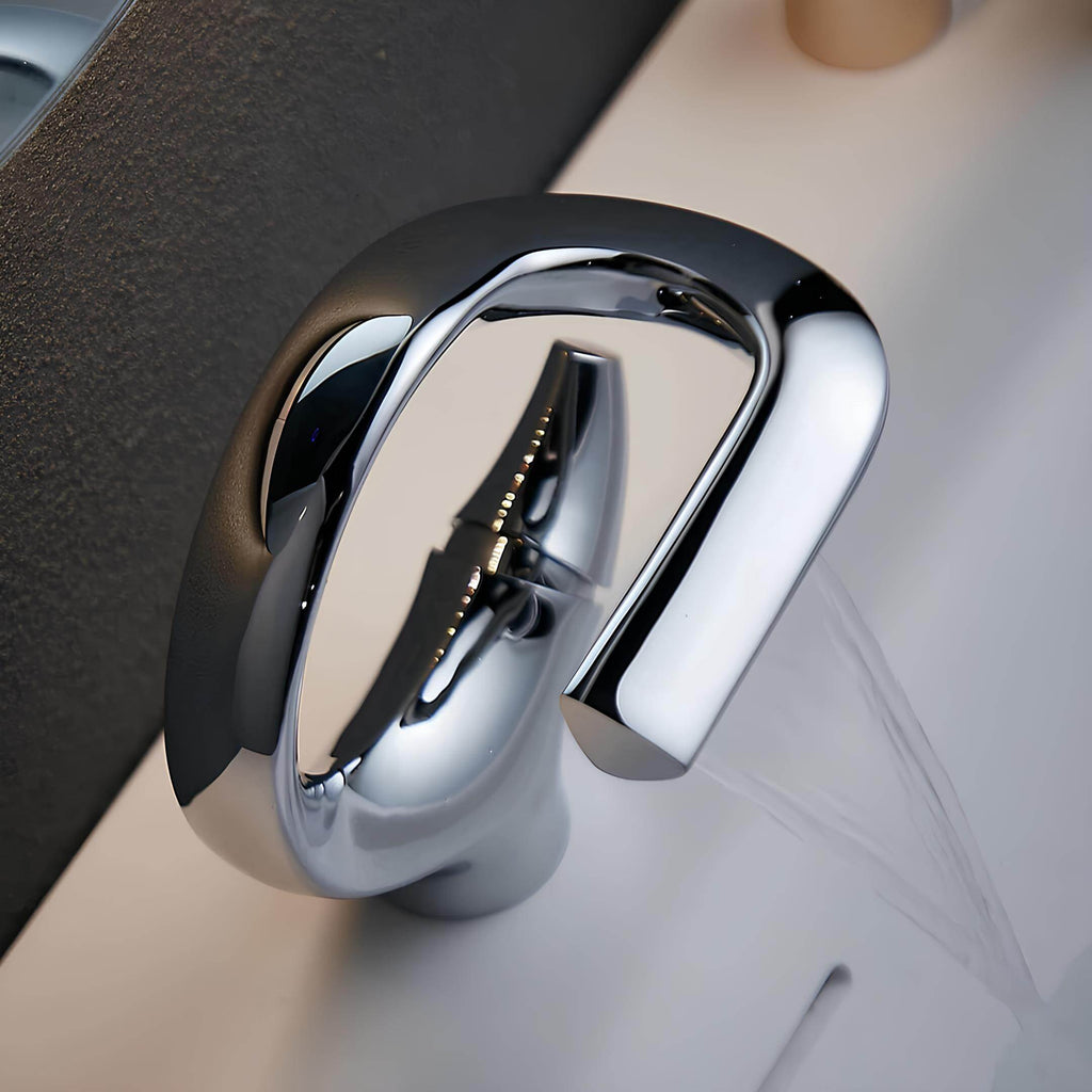 Mitigeur lavabo cascade compact laiton massif