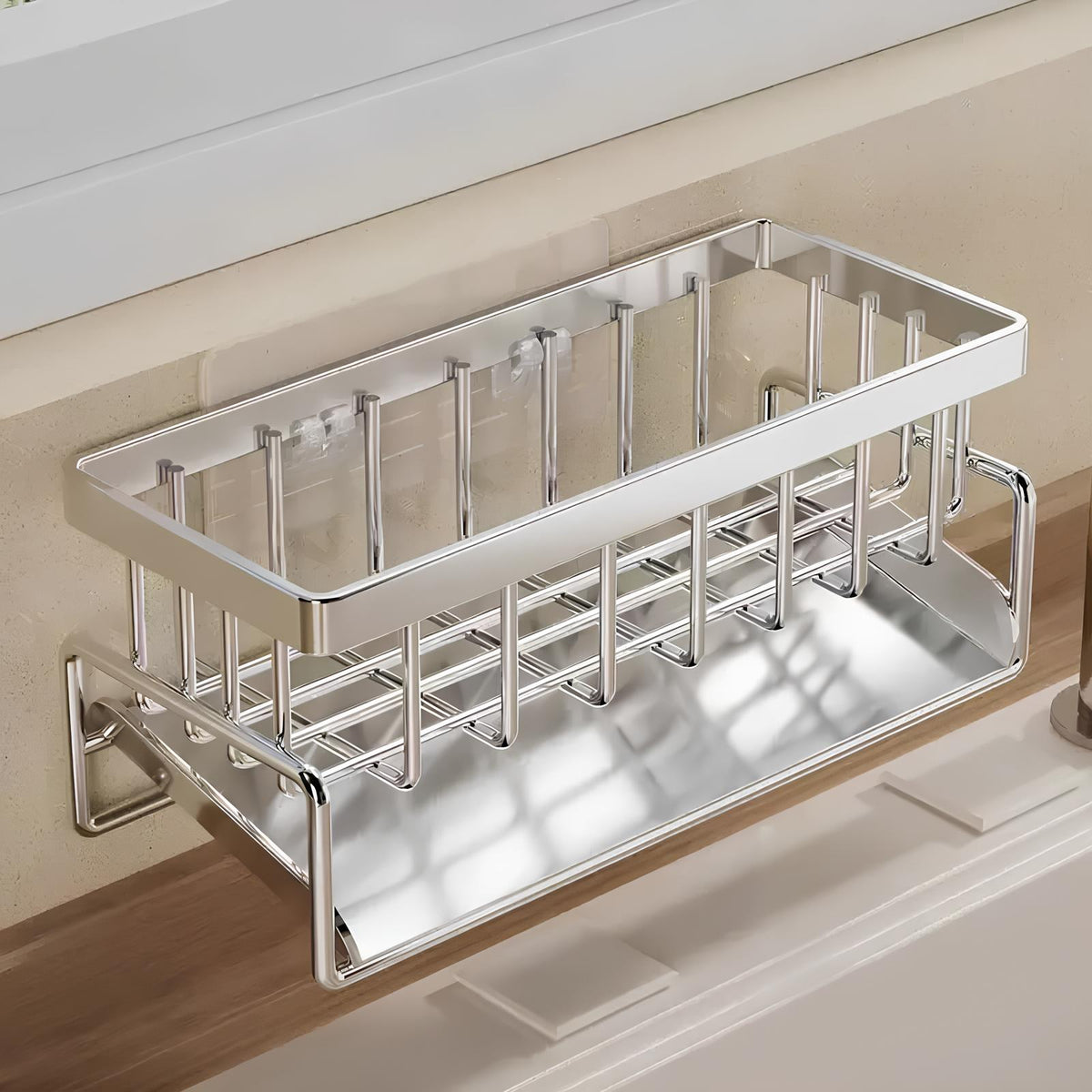 Porte-éponges cuisine sans perçage inox