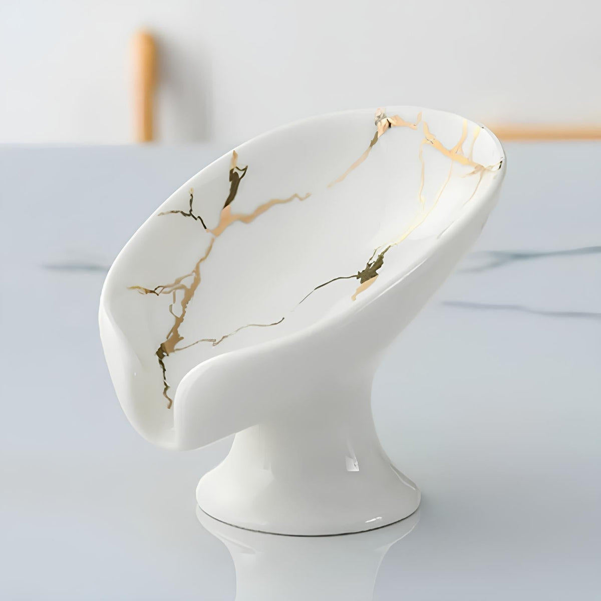 Porte-savon en céramique design floral