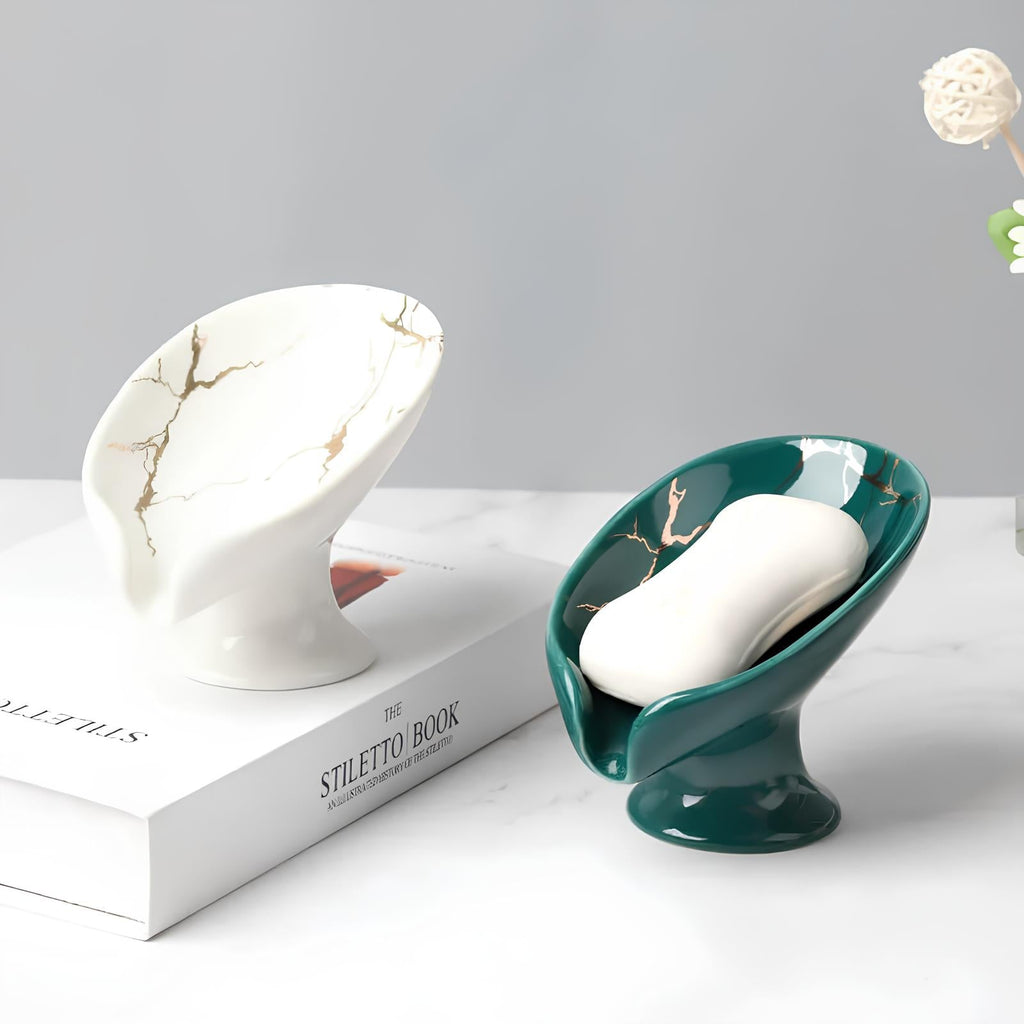 Porte-savon en céramique design floral