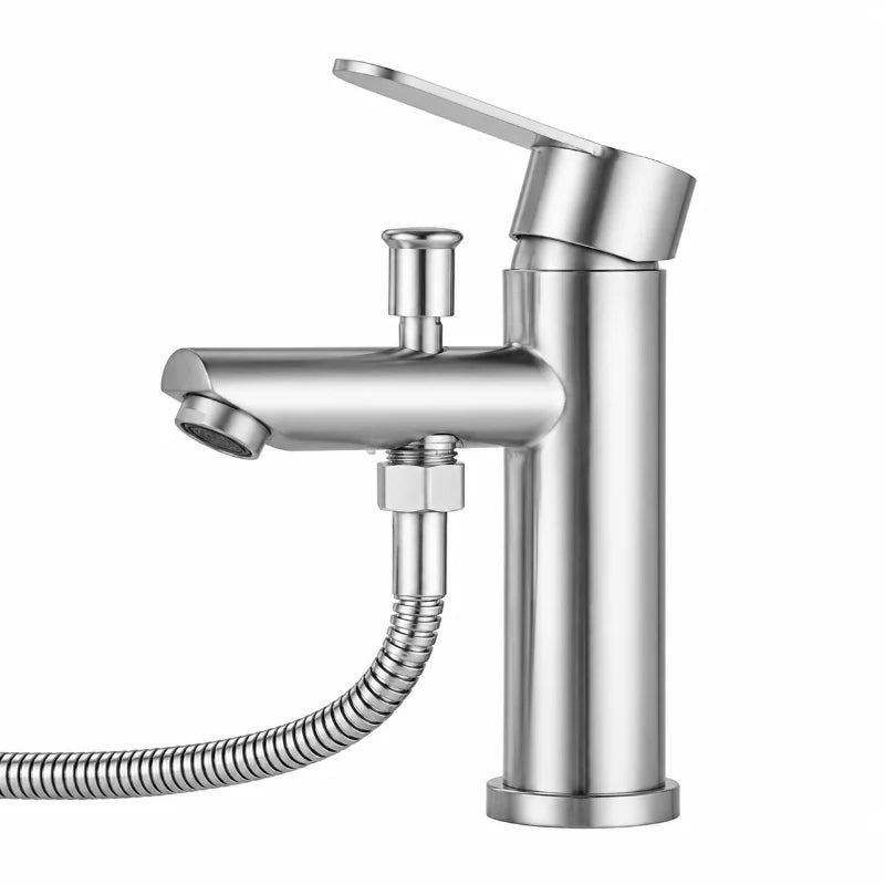 Robinet baignoire monotrou chrome avec sortie flexible