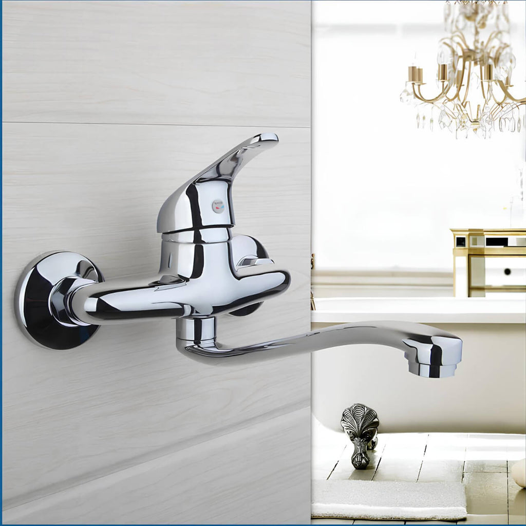 Robinet baignoire mural monocommande chrome