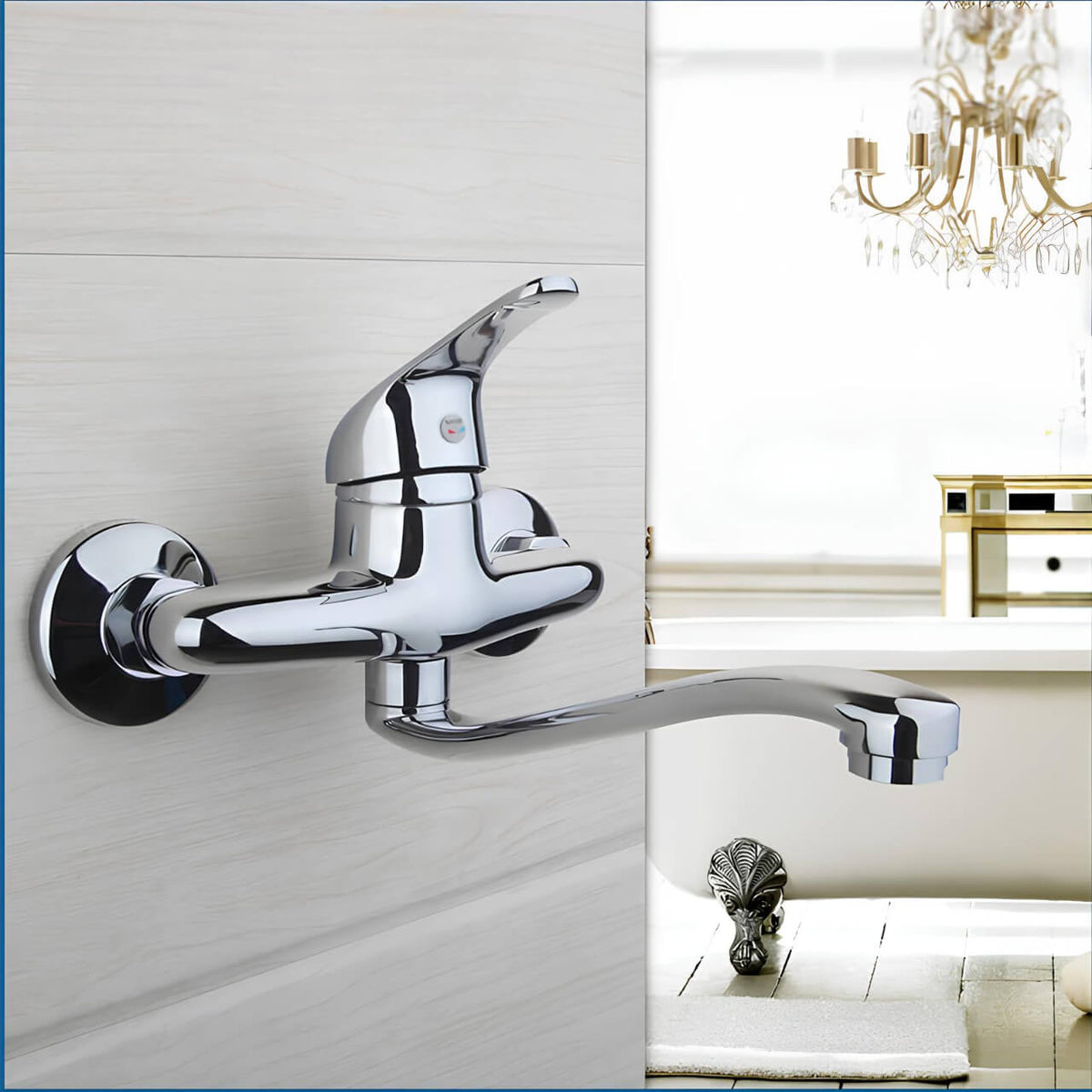 Robinet baignoire mural monocommande chrome