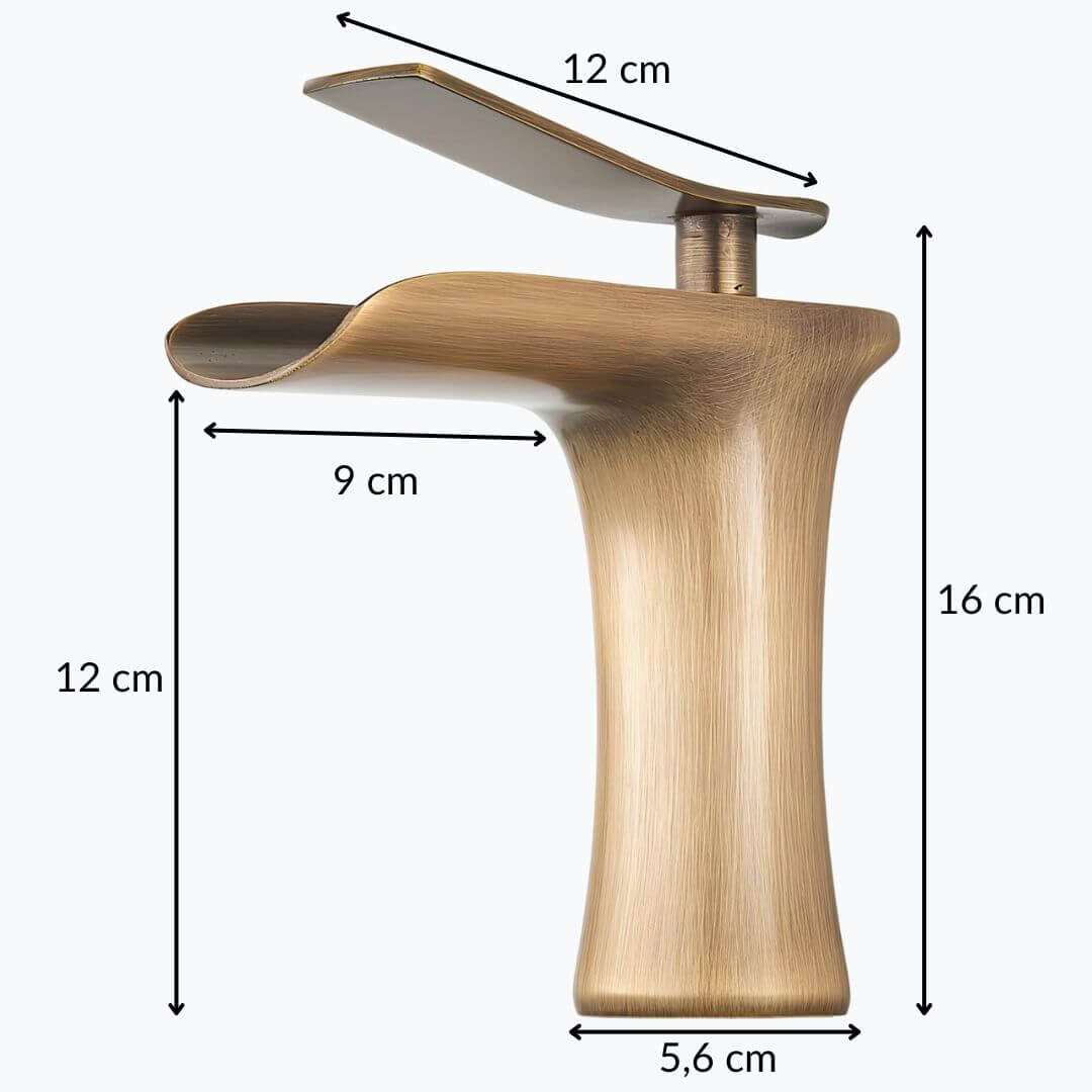 Robinet cascade lavabo laiton massif