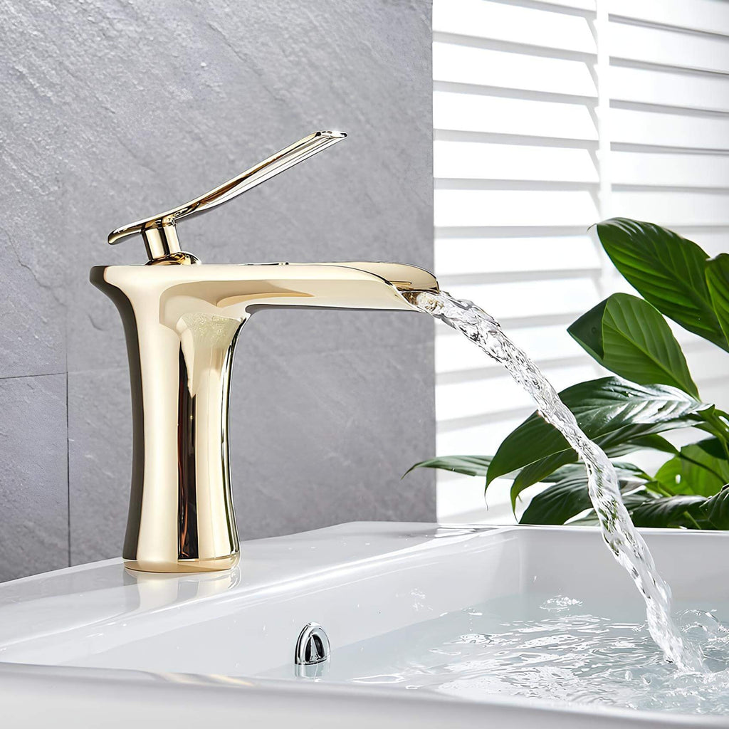 Robinet cascade lavabo laiton massif
