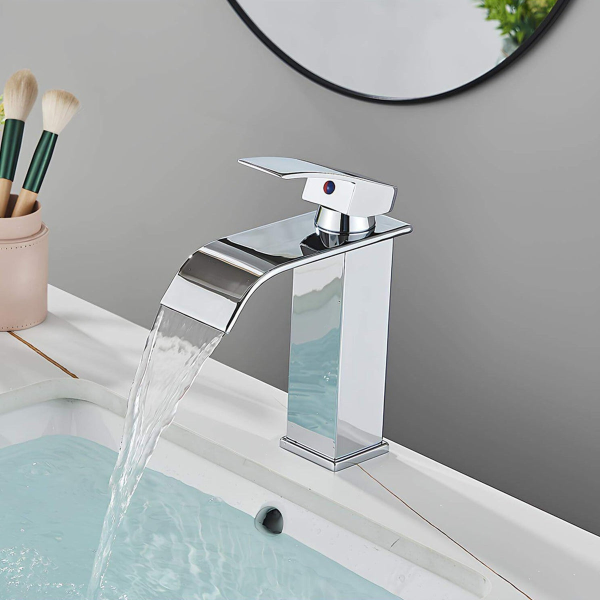 Robinet lavabo cascade inox - mitigeur classique