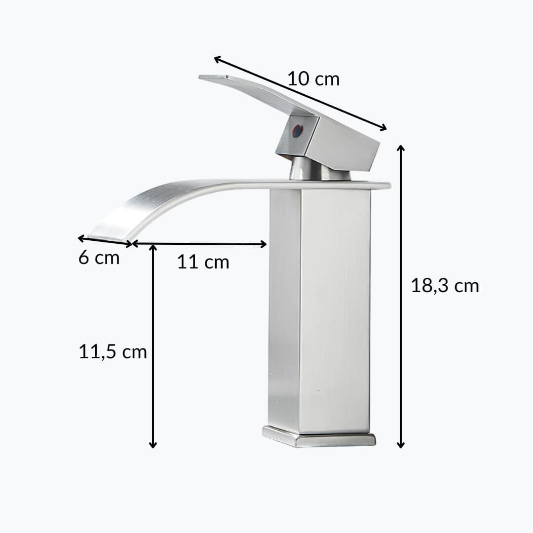 Robinet lavabo cascade inox - mitigeur classique