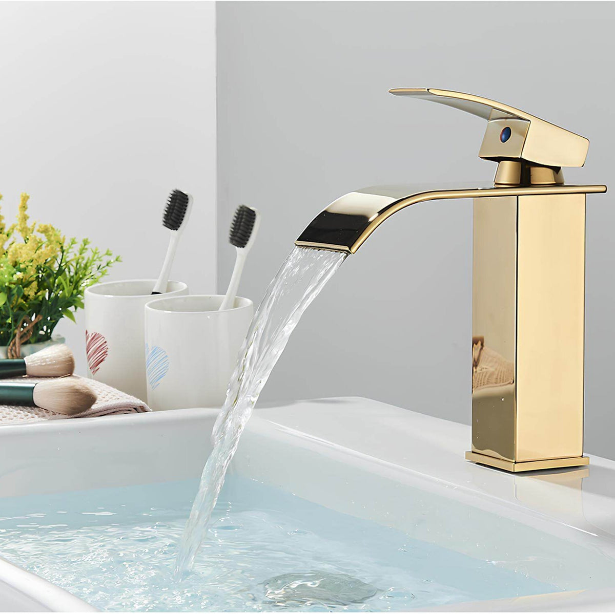 Robinet lavabo cascade inox - mitigeur classique