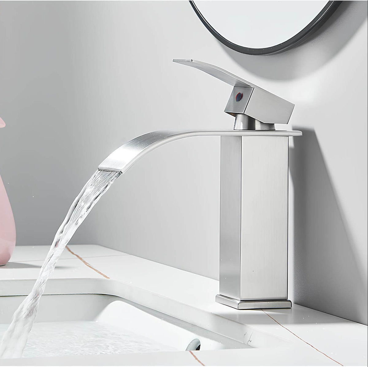 Robinet lavabo cascade inox - mitigeur classique