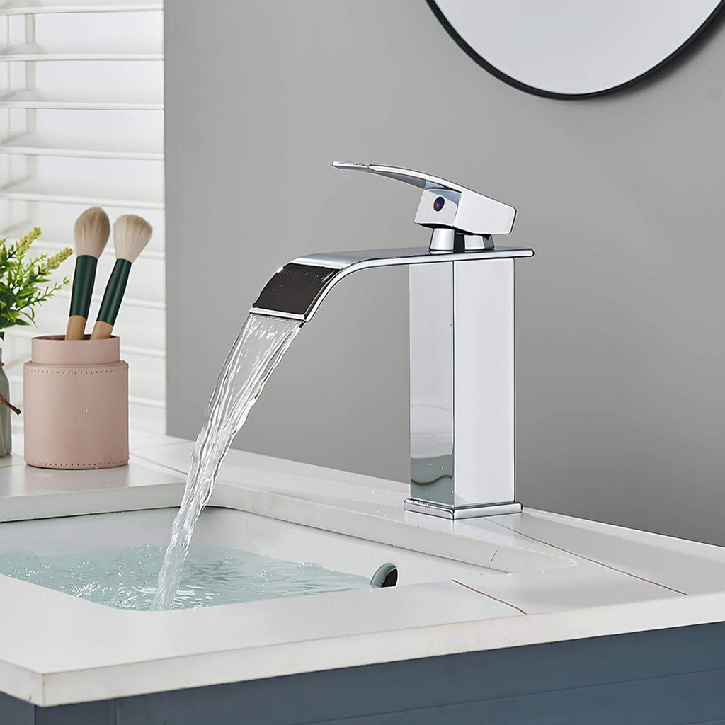 Robinet lavabo cascade inox - mitigeur classique