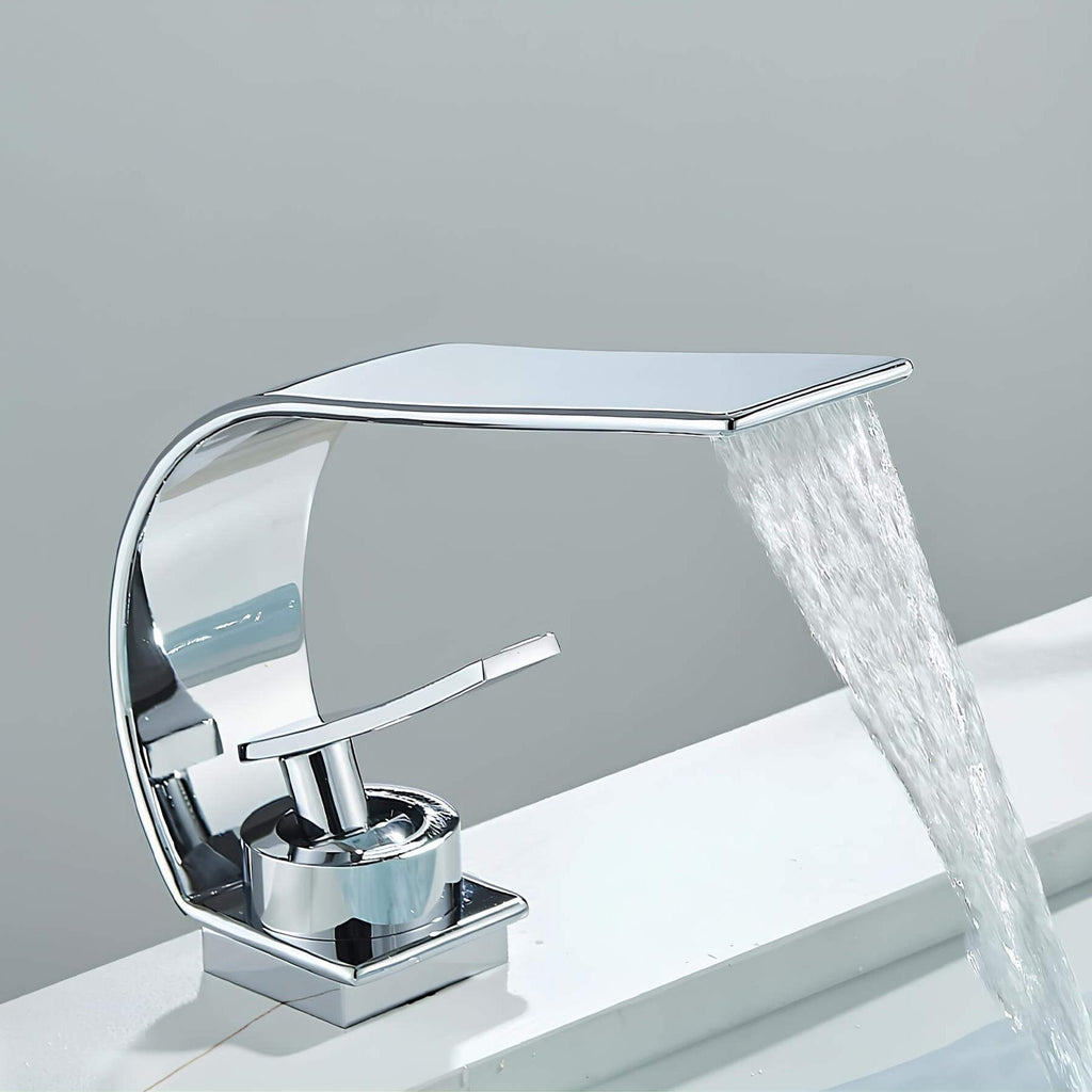 Robinet mitigeur cascade laiton massif design fin