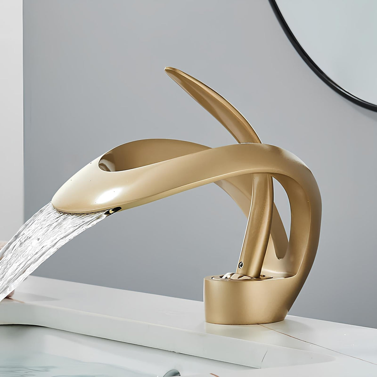 Robinet mitigeur cascade lavabo laiton massif
