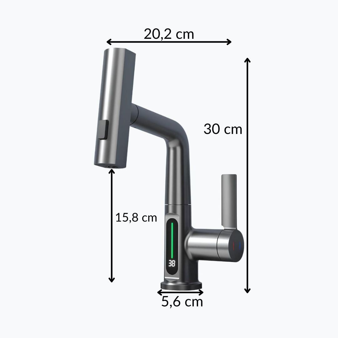 Robinet cascade numérique pour évier inox