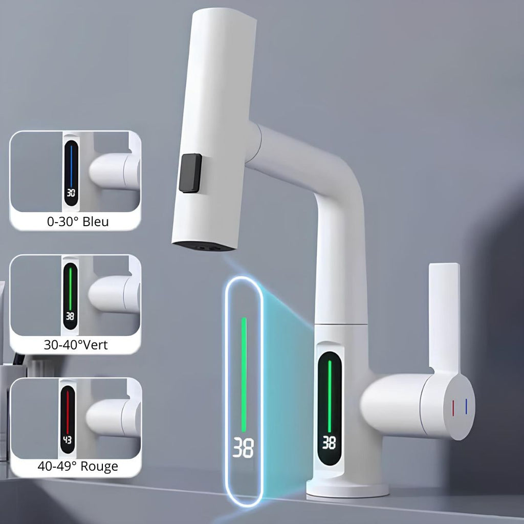 Robinet cascade numérique pour évier inox