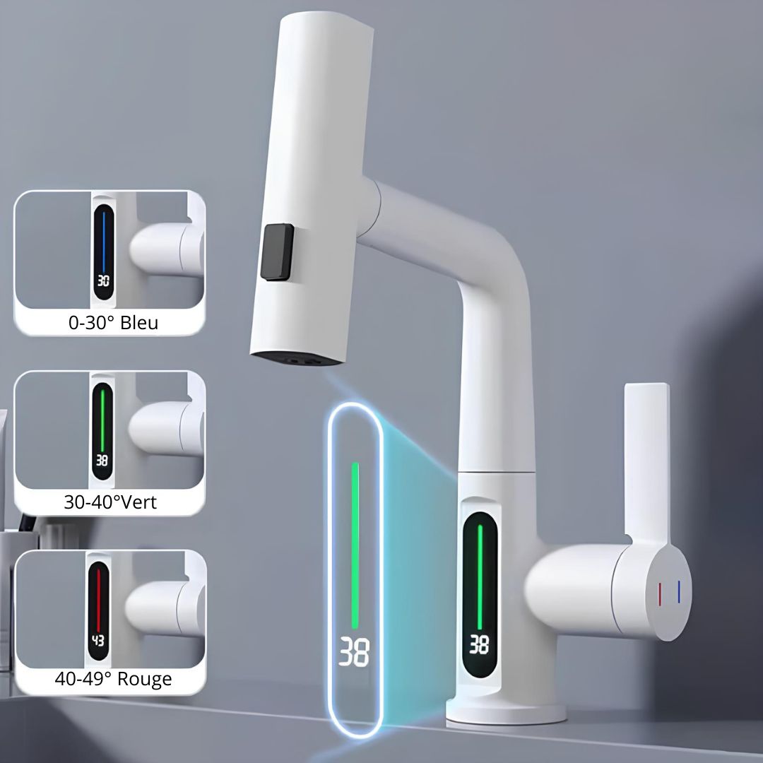 Robinet cascade numérique pour évier inox