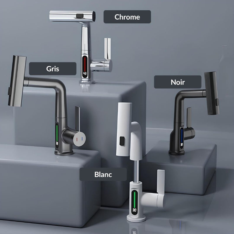 Robinet cascade numérique pour évier inox
