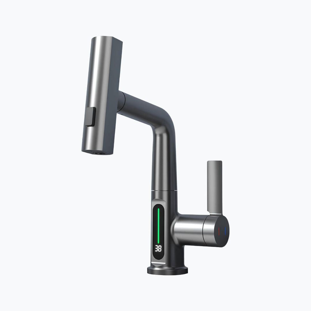 Robinet cascade numérique pour évier inox