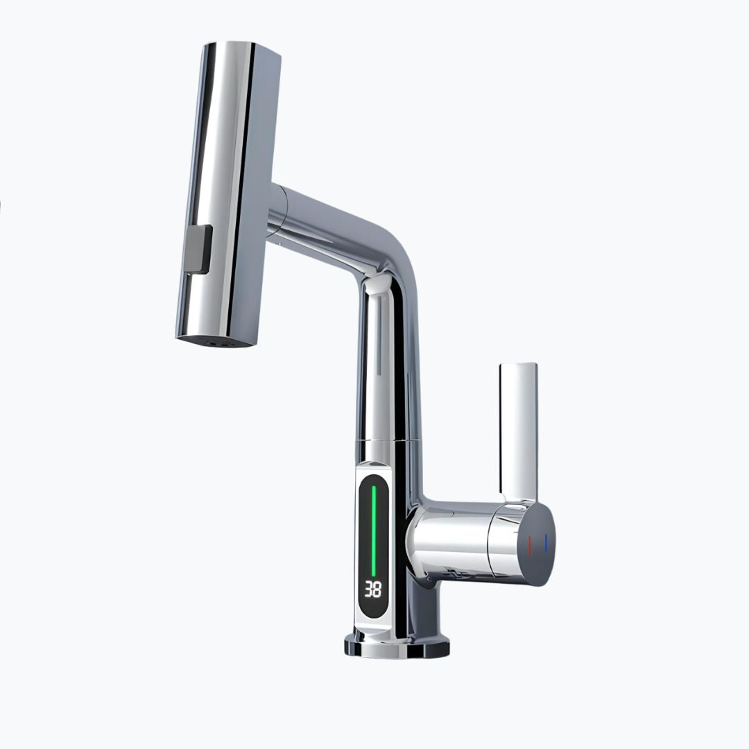 Robinet cascade numérique pour évier inox