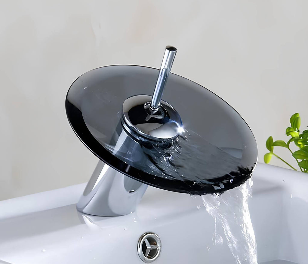 Robinet mitigeur cascade verre trempé
