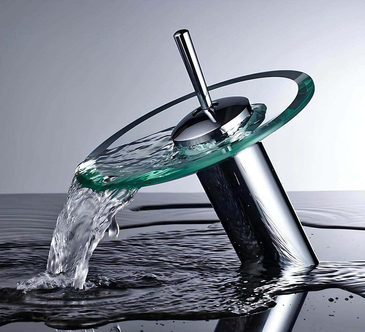 Robinet mitigeur cascade verre trempé